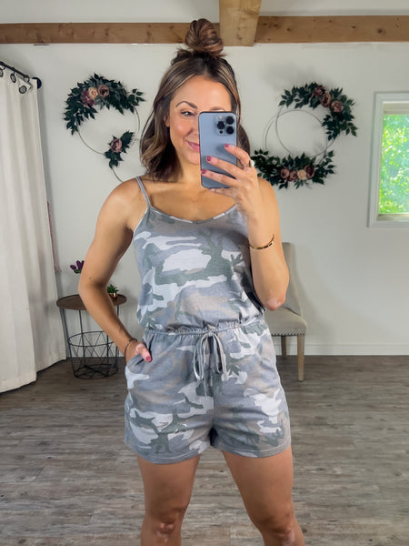 Camo Jersey Romper Romper by Eesome - Miss Monroe Boutique