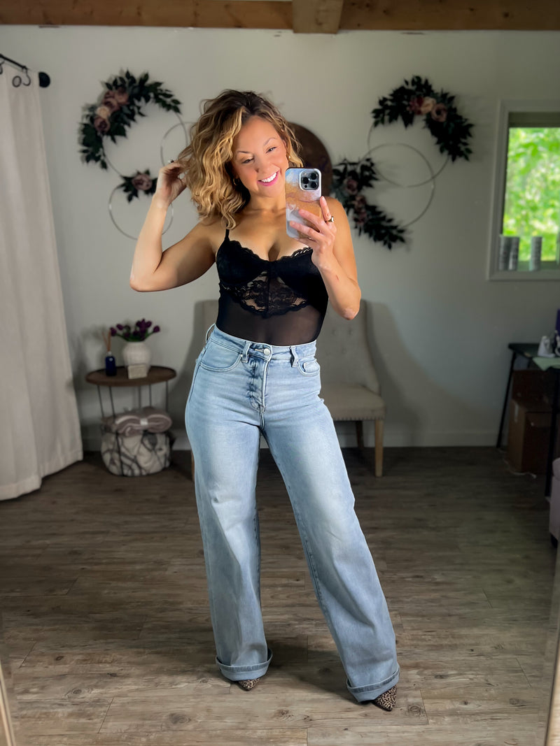 Off The Cuff Wide Leg Jean W/Tummy Control