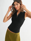 Miley Micro Ribbed Henley Tank