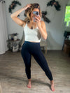 Holding Up Padded Workout Tank