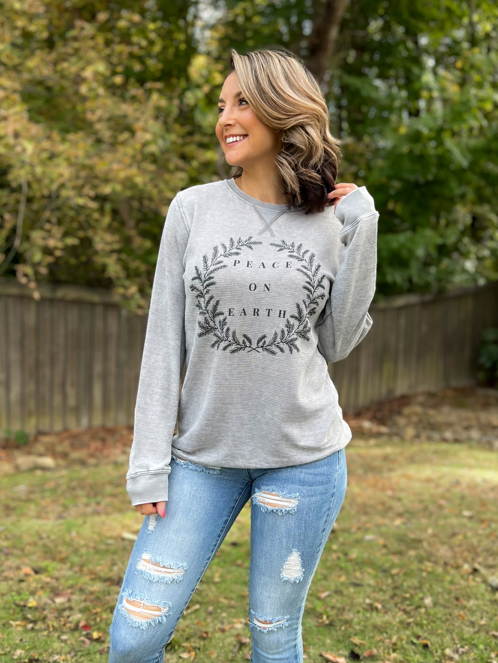 Peace on Earth Thermal Pullover