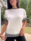 Colleen Contrasting Knit Top