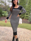 Millie Striped Midi Sweater Dress