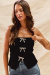 Put A Bow On It Velvet & Rhinestone Tube Top