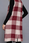 Lilly Plaid Sweater Vest (Burgundy)