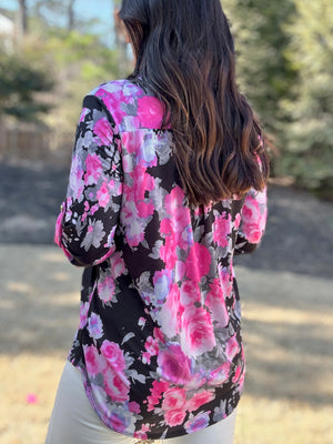 Maggie Floral Blouse (Wrinkle Resistant)