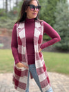 Lilly Plaid Sweater Vest (Burgundy)