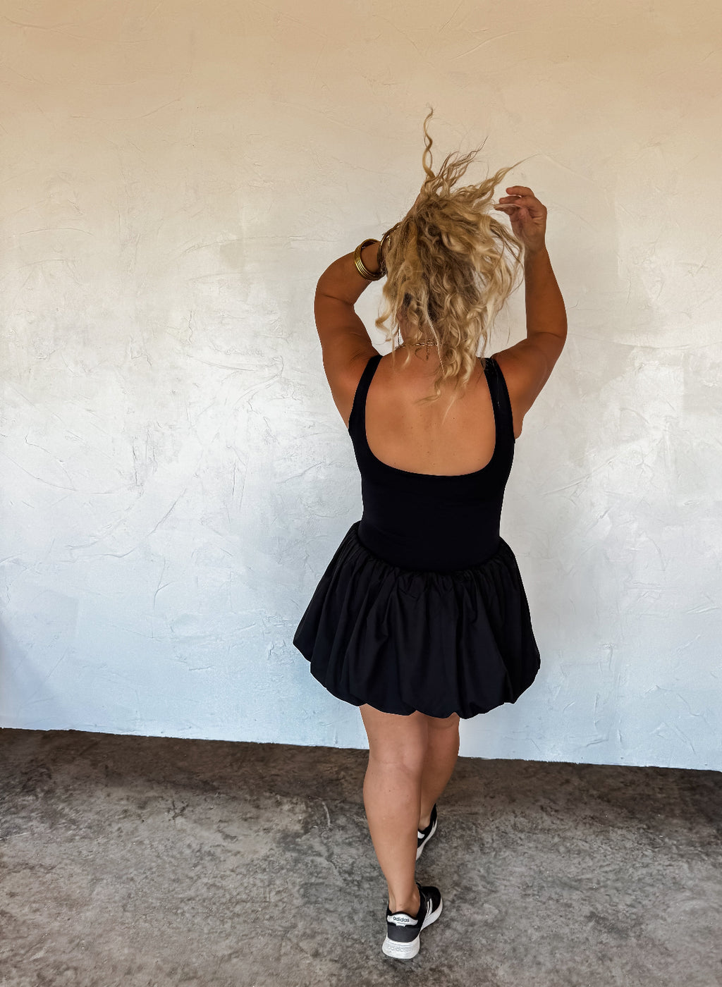 Bubble Skort Dress (Black)