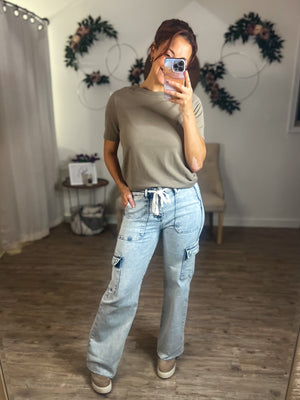 Risen Cargo Drawstring Jeans