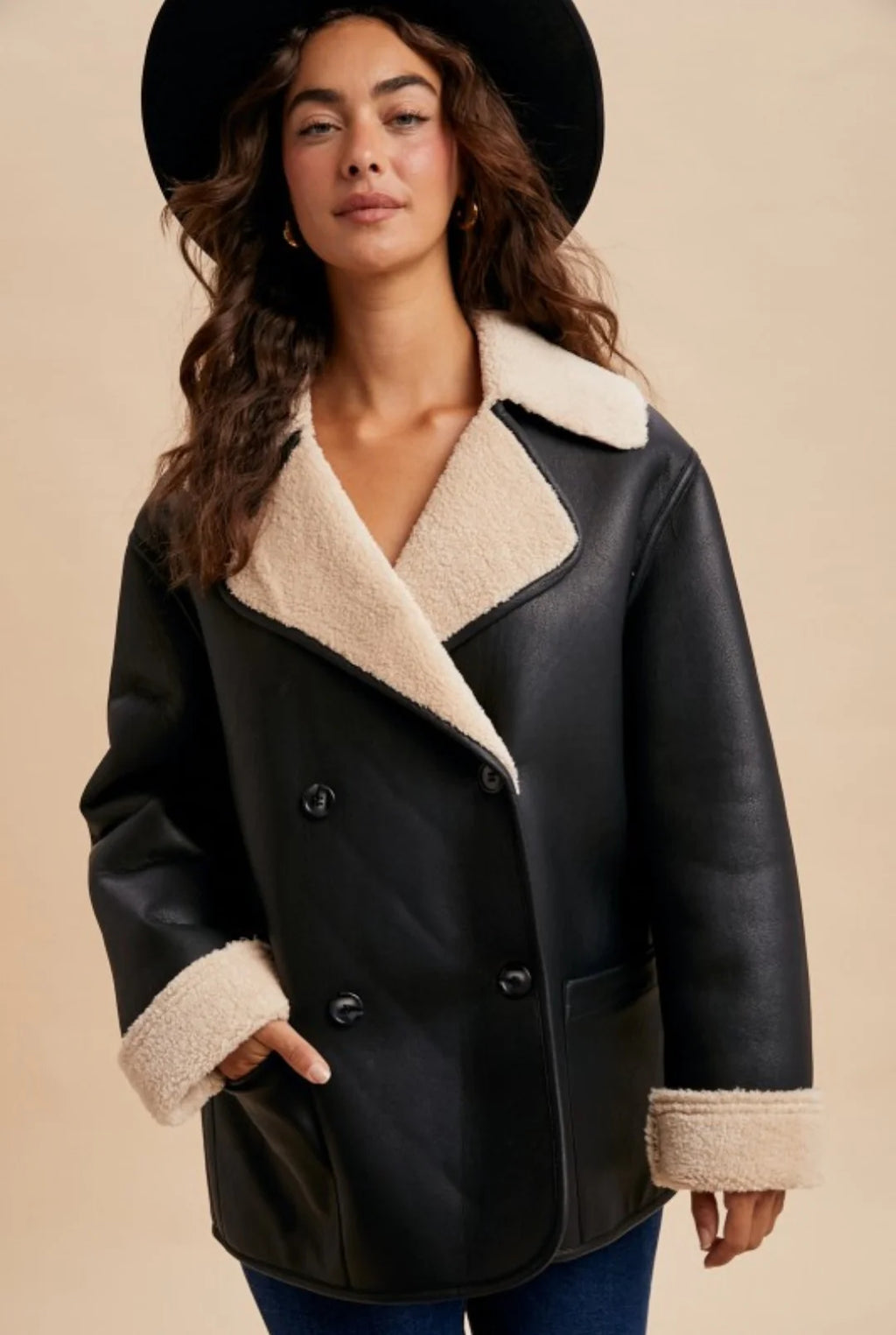 James Shearling Faux Leather