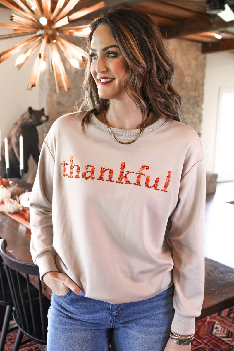 Thankful Embriodered Pullover / Pre-Order Ships Week of 10/28