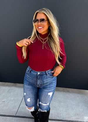 Porsha Lace Top (Burgundy)