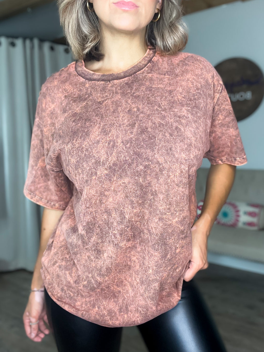 Must Have Mineral Wash Tee (Rust Brown)
