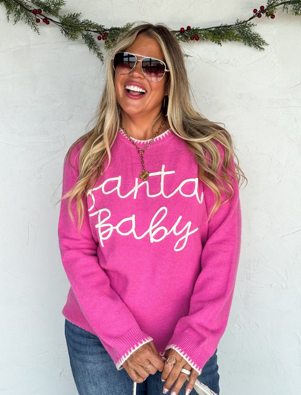 Santa Baby Cozy Knitted Sweater (Ships in 1 Week)