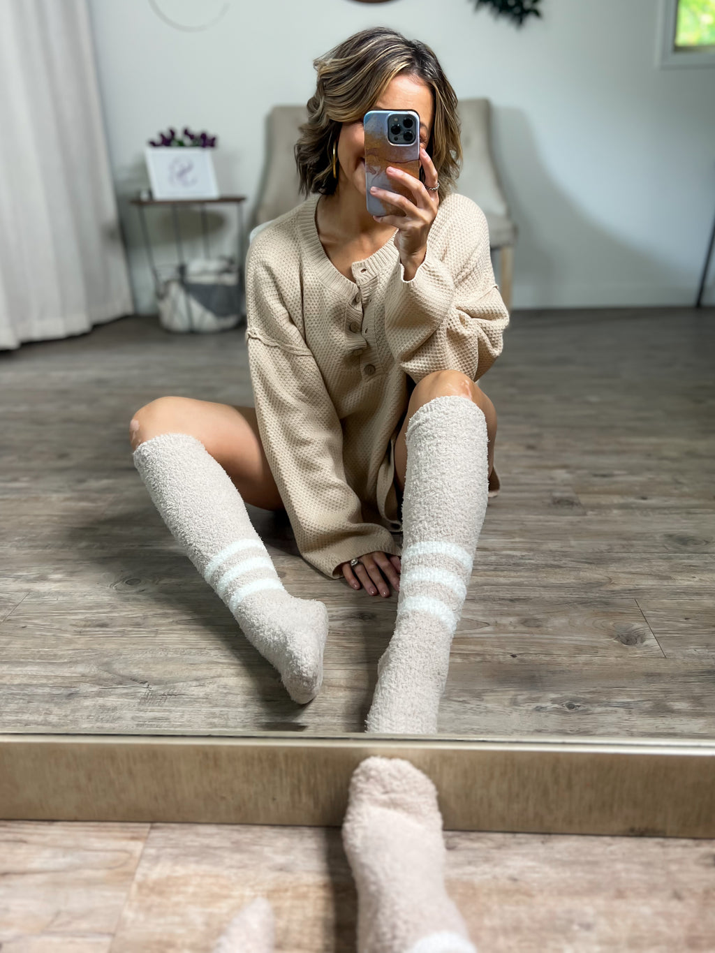 Knee High Boucle Socks