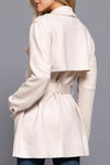 Blake Faux Suede Trench Coat (Ivory)