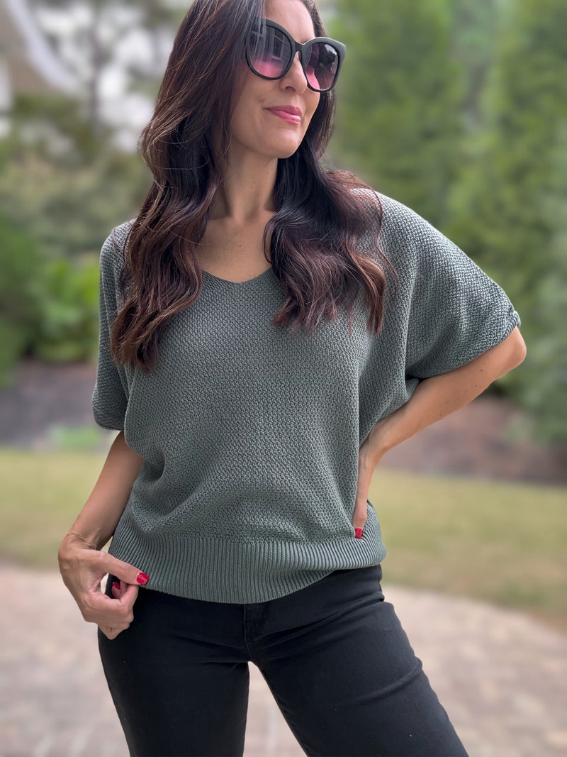 Kara Knit Sweater (Dusty Forest)