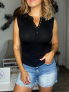 Miley Micro Ribbed Henley Tank