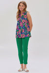 Mandarin Floral Non Wrinkle Tank Top