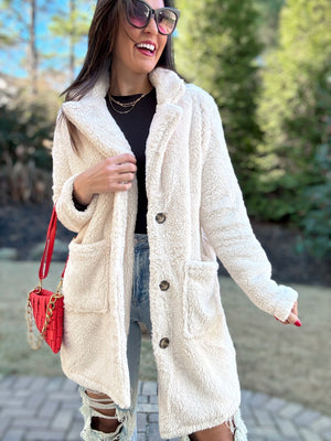 Stay Cozy Sherpa Coat (Cream)