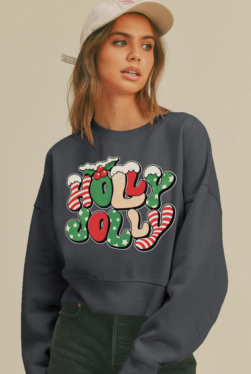 Holly Jolly Cropped Longer Pullover