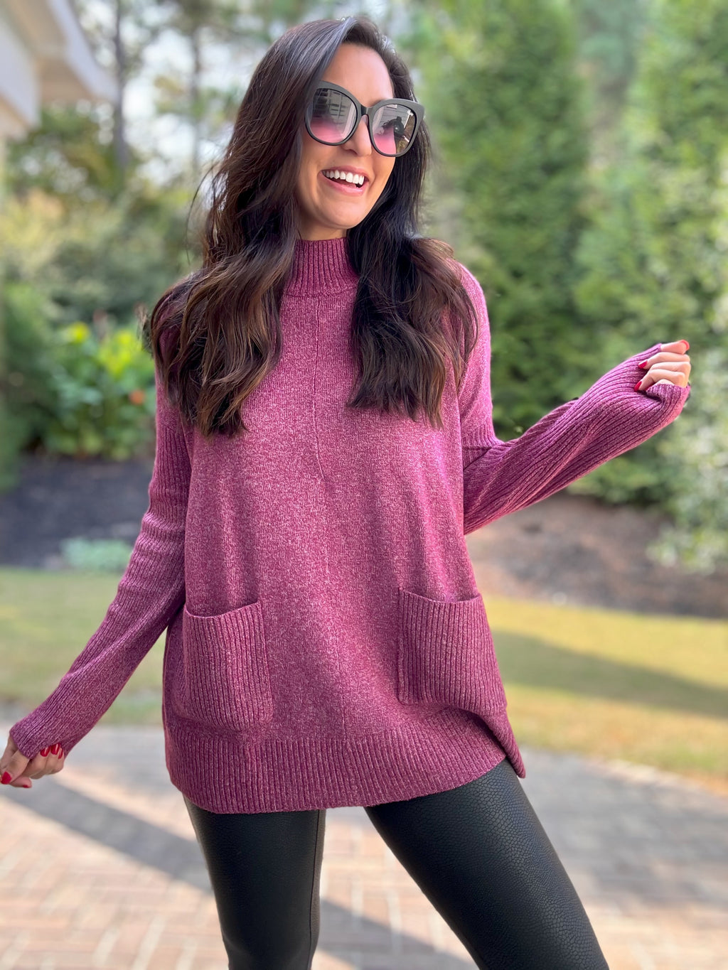 Cozy Night Out Sweater (Wine)