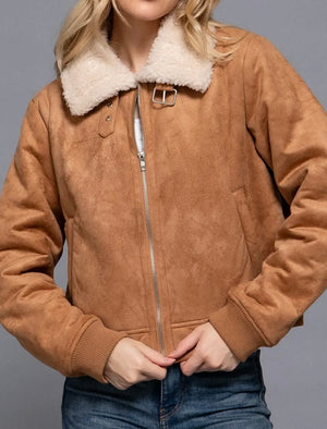 The Adrienne Suede Jacket w/ Inner Fur