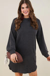 Riley Ribbed Dress (Charcoal) / Pre-Order Ships 9-27