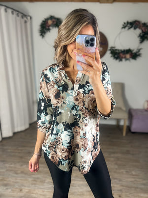 Fab In Floral  Non Wrinkle Top