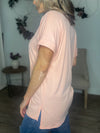 Elevated Style Ribbed Tee (Peach)