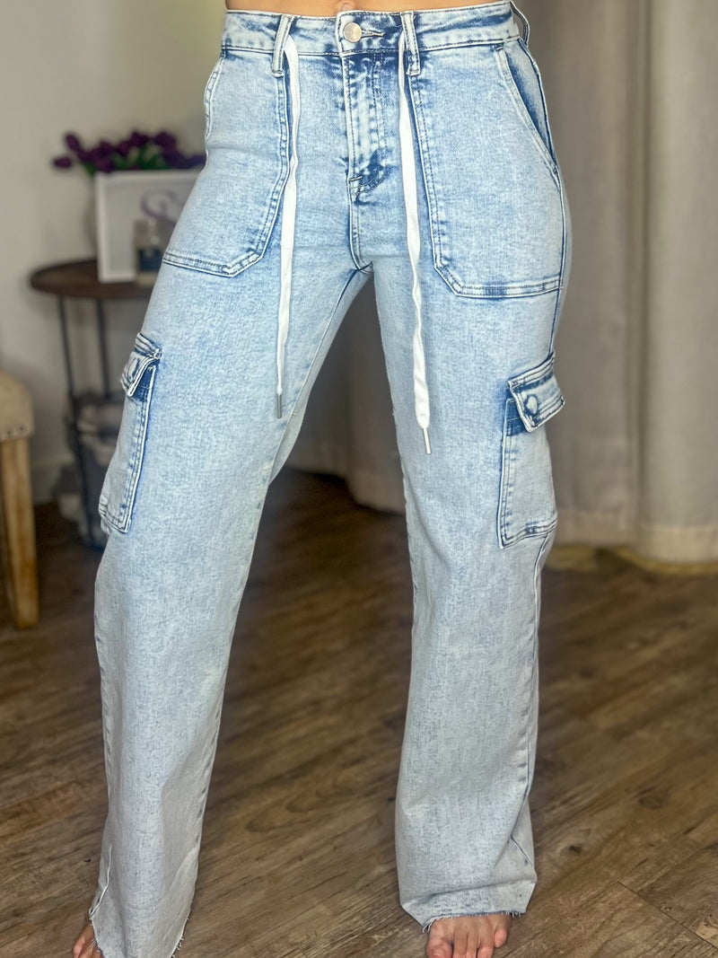 Risen Cargo Drawstring Jeans