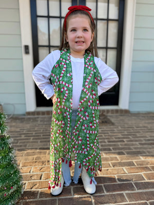 Kids Candy Cane Tassel Vest