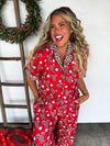 Luxe Candy Cane & Leopard PJ Set / Pre-Order - Ships Early November