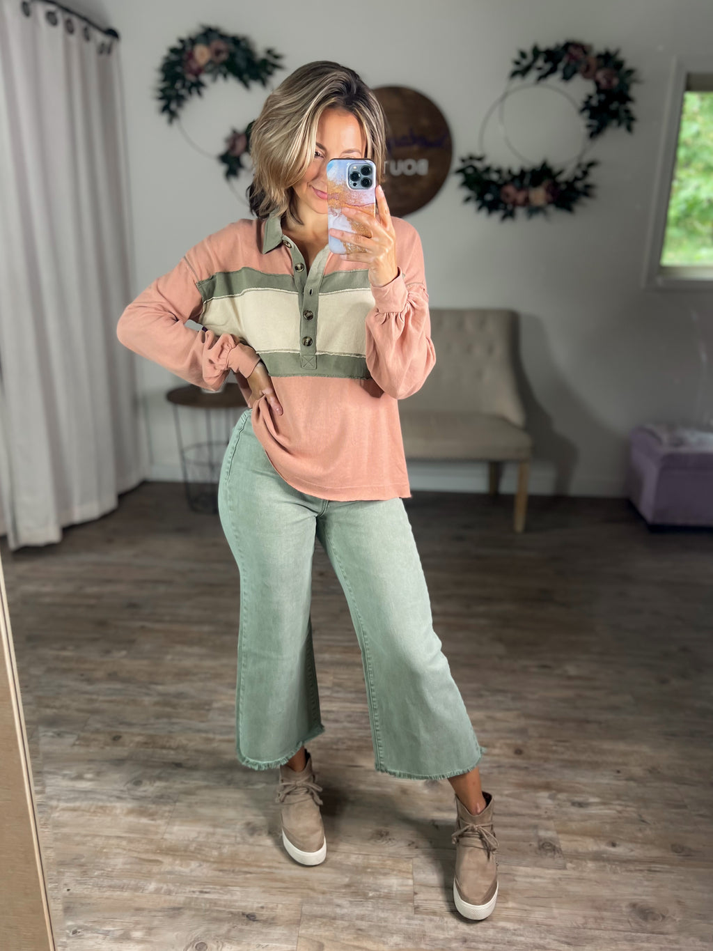 Don’t Look Back Acid Wash Jeans (Olive)