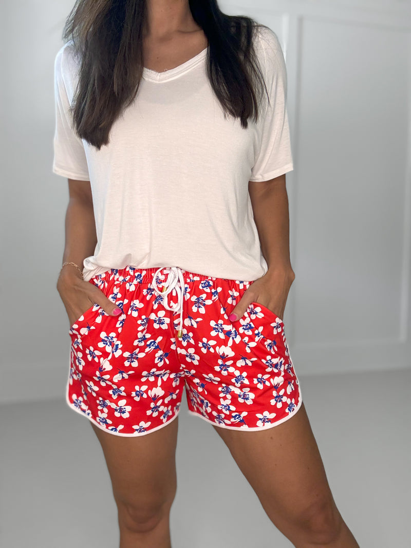 PRE-ORDER / Patriotic Floral Every Day Shorts / Ships 6-18-24