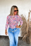 Floral Fusion Mesh Top