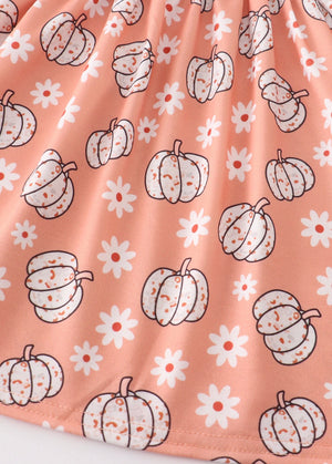 Pumpkin & Fall Floral Dress