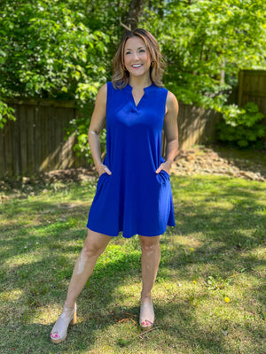 Royal Blue Non Wrinkle Tank Dress