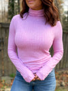 Raelynn Lightweight Turtleneck Sweater (Mauve)