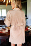 The Paige Pleated Dress (Beige) / Pre-Order Ships 9-27