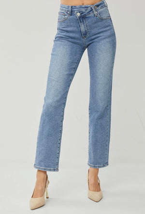 Crossing Over Straight Leg Jeans