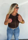 Taylor Ribbed Tank (Brown)