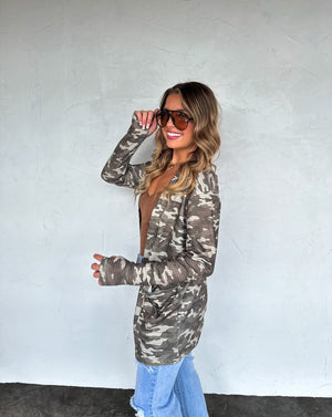 Connie Cardigan (Camo) - One Size