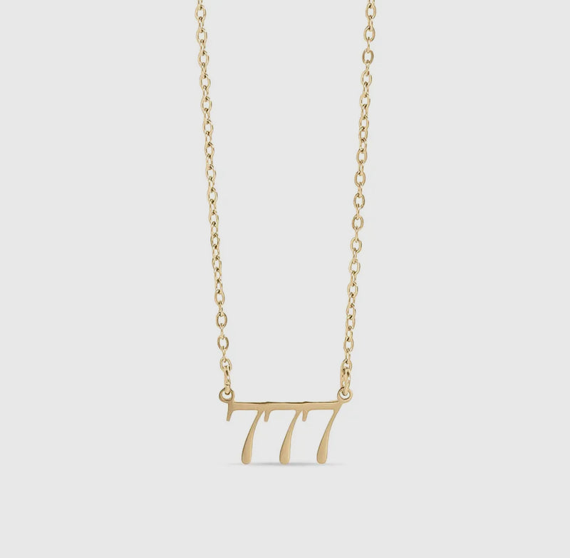 777 Lucky Angel Necklace (Gold)/ Ships in 1 Week