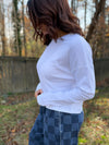 Classic At The Hips Long Sleeved Top (White)