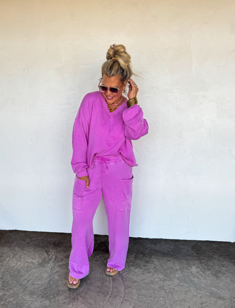 Living In Lounge Pants (Magenta)/ Pre-Order/ Ships Mid September