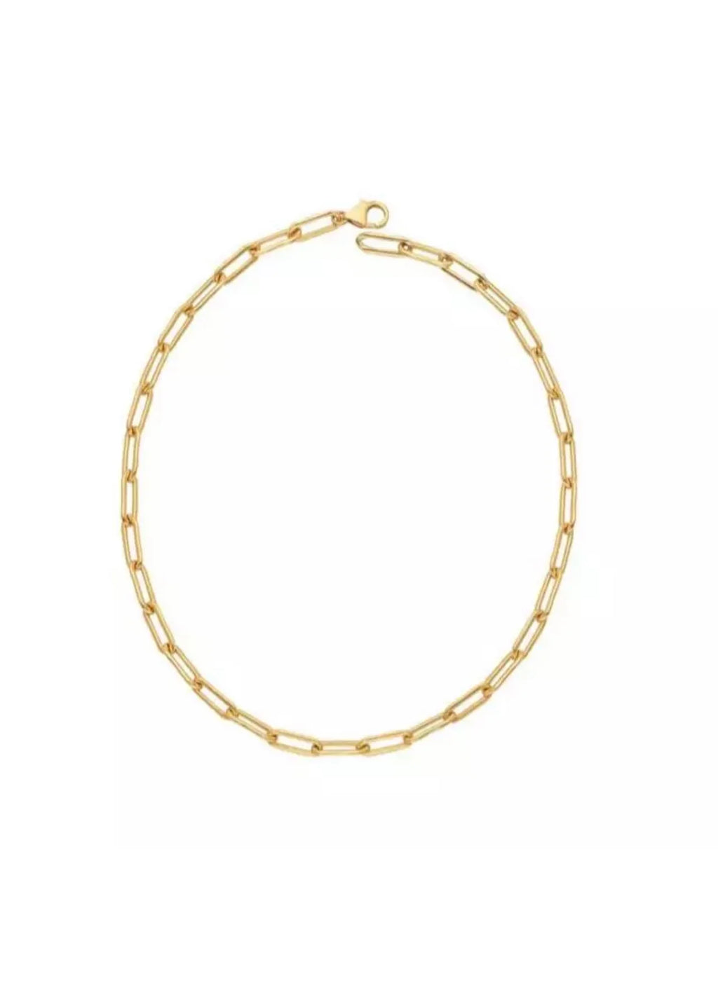 18K Gold Plated Classic Paper Clip Necklace