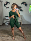 Brooklyn Butter Shorts & V-neck Set (Army Green)