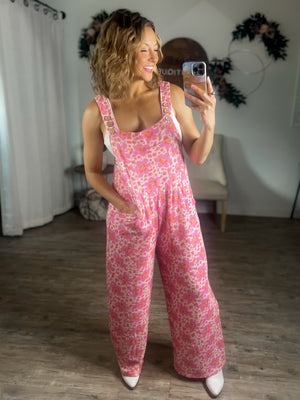 Kennedy Ribbed Floral Overalls