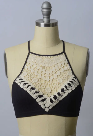 Crocheted Bralette (Black)